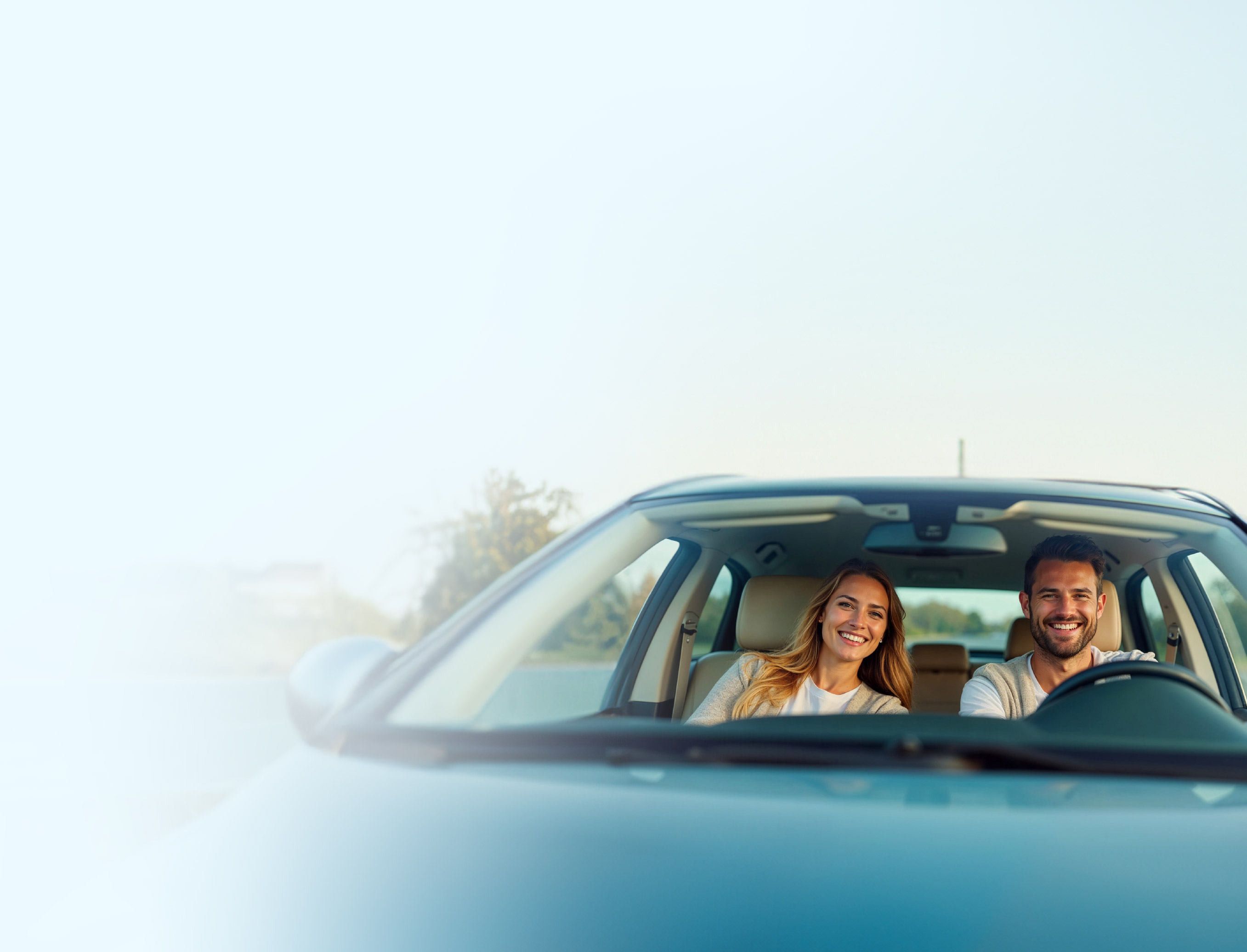 Familia disfrutando su carro nuevo