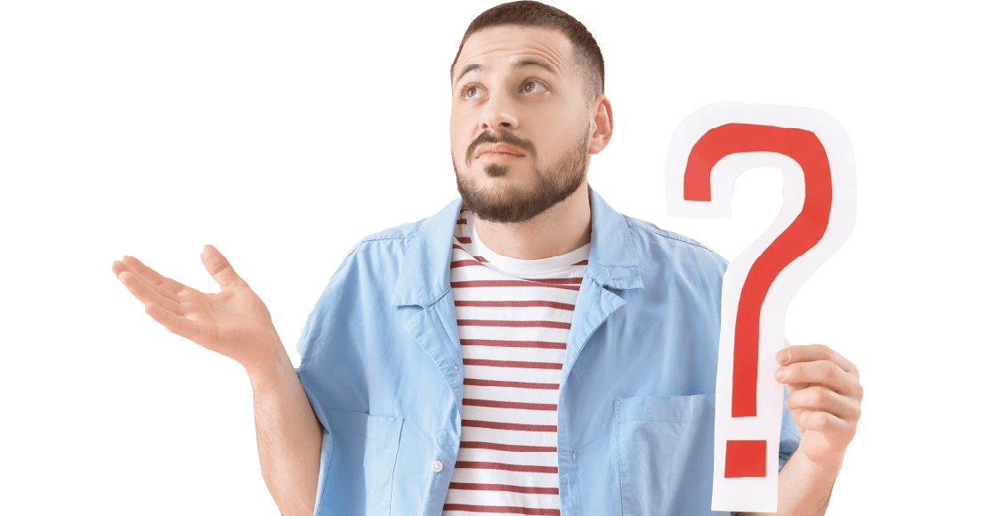 hombre con signo pregunta