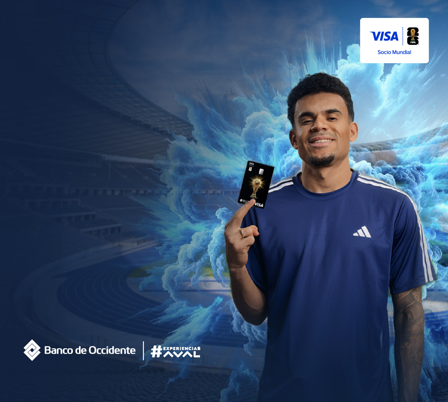Solicita y usa tu tarjeta de crédito Visa Banco de Occidente y participa por un viaje para 2 personas a Múnich y una experiencia exclusiva junto a Lucho Díaz.