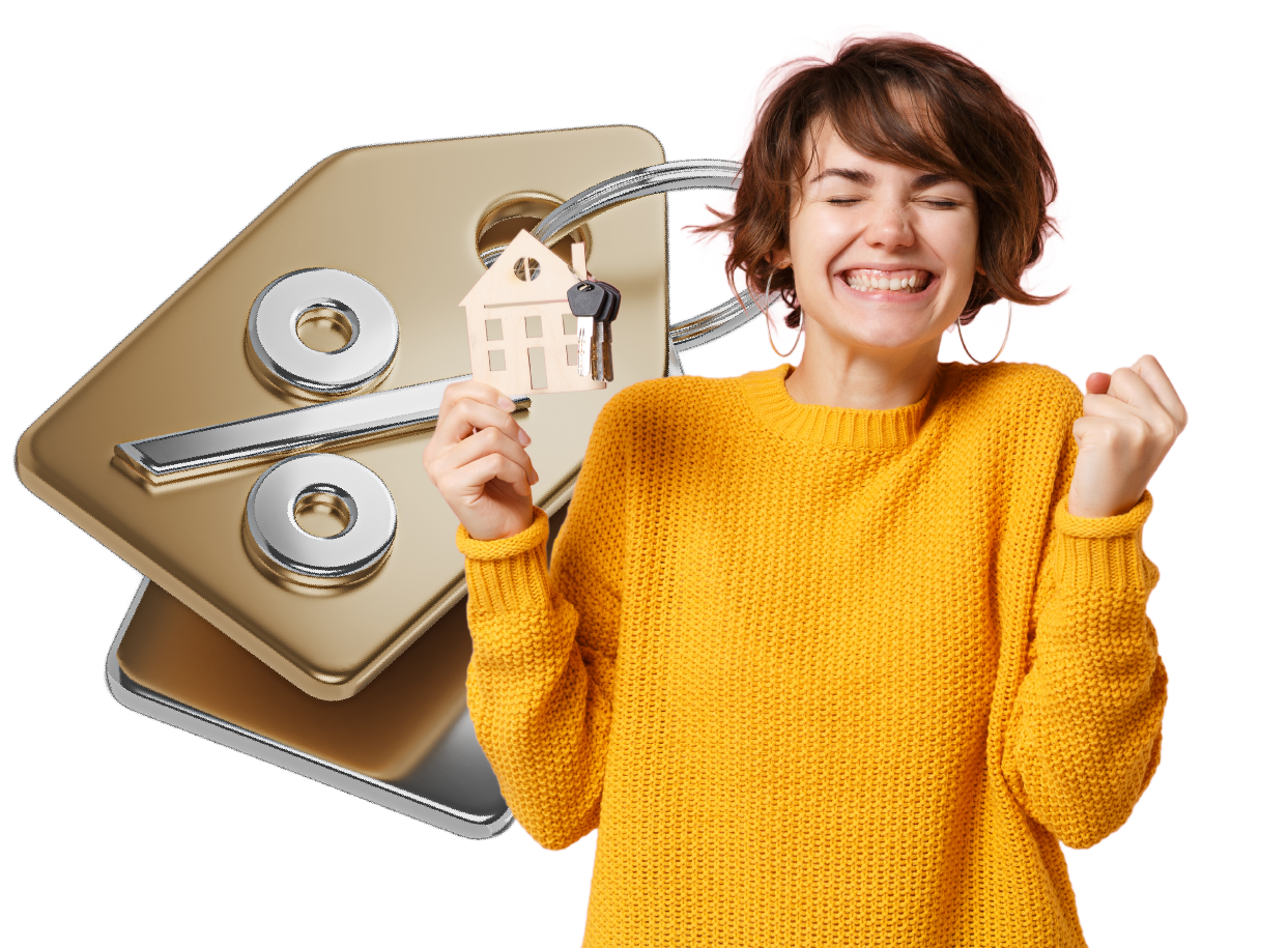 mujer feliz con llaves