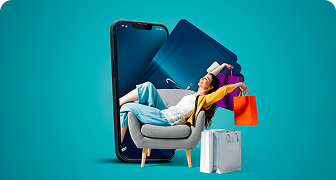 Mujer feliz de compras